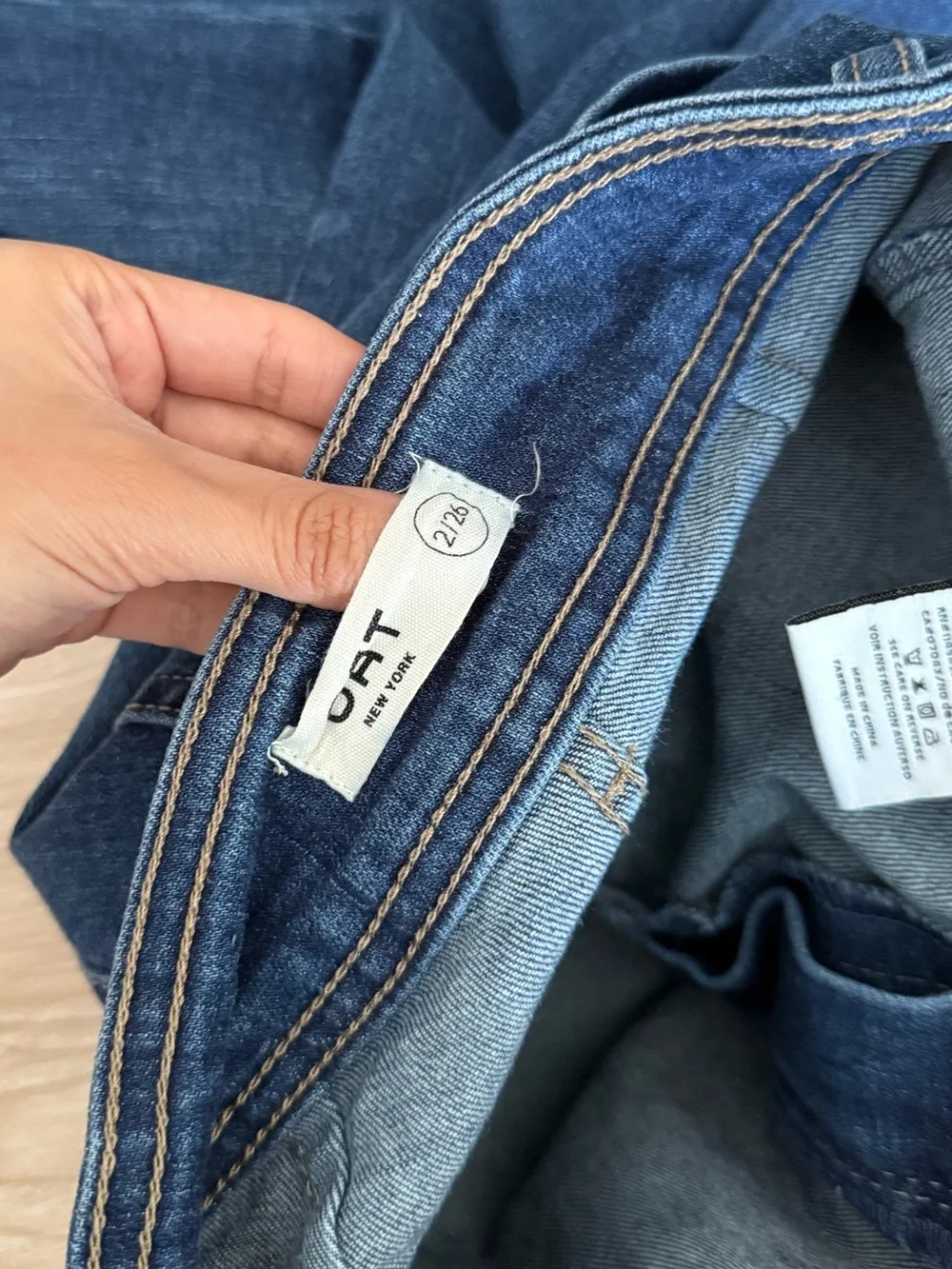 Oat 2/26 Wide Leg Jeans Dark Wash Mid Rise Relaxed Cut Off Capsule